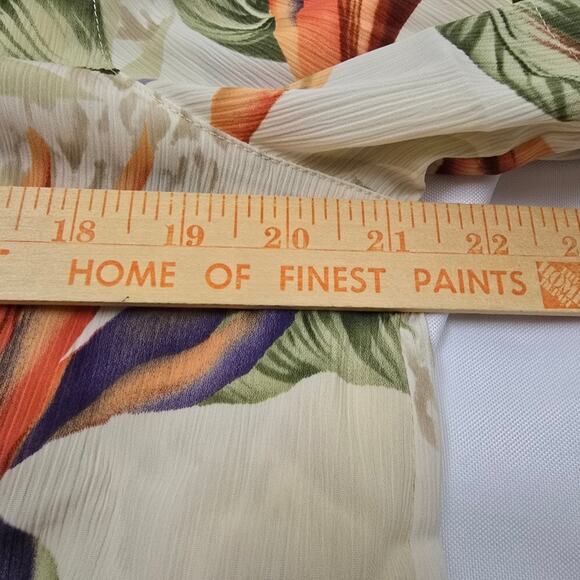 Alfred Dunner Bird Of Paridise Grannycore Tropical Hawaiian  Retro Button Top 12 - Picture 11 of 15